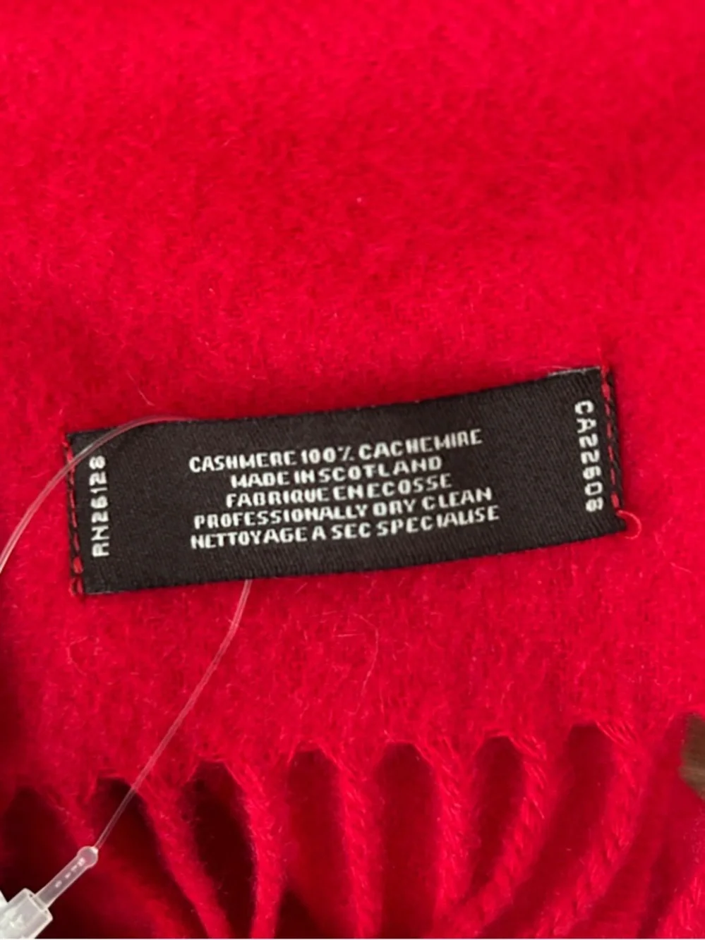 Coach Cashmere Fringe Scarf with Leather Logo Patch